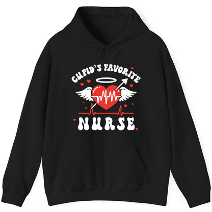 Cupid's Favorite Nurse nursing Hoodie Black product mockup