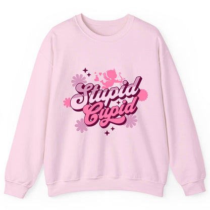 Stupid Cupid anti-Valentine's Day Sweatshirt Light Pink product mockup