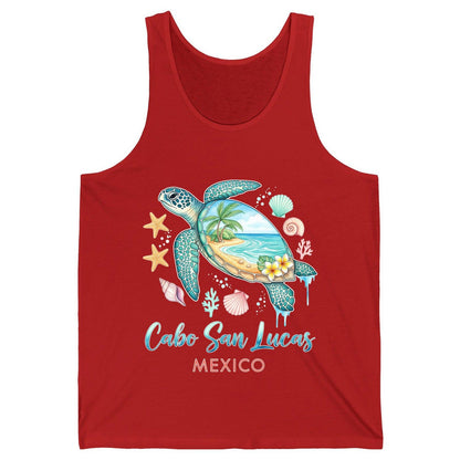 Cabo San Lucas Mexico sea turtle Tank Top Red product mockup