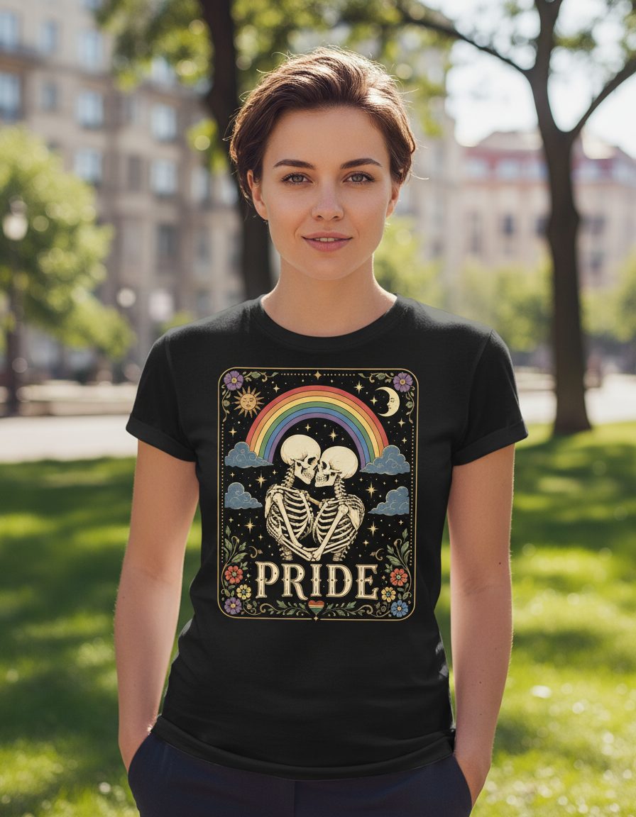 Pride Vintage Lgbtq T-Shirt - lifestyle model mockup - Black