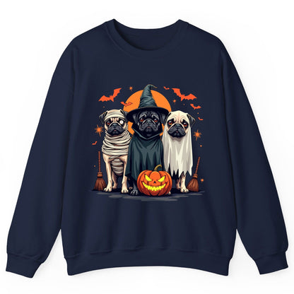 Halloween Pugs Costumes pugs Sweatshirt Navy product mockup