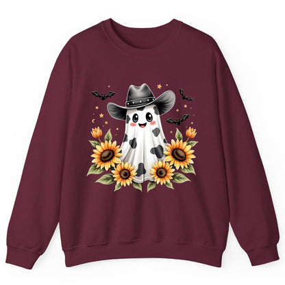 Cowboy Ghost Sunflowers cowboy ghost Sweatshirt Maroon product mockup
