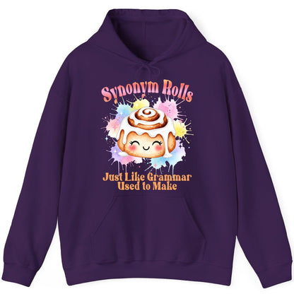 Synonym Rolls Just Like Grammar Used to Make grammar pun Hoodie Purple product mockup