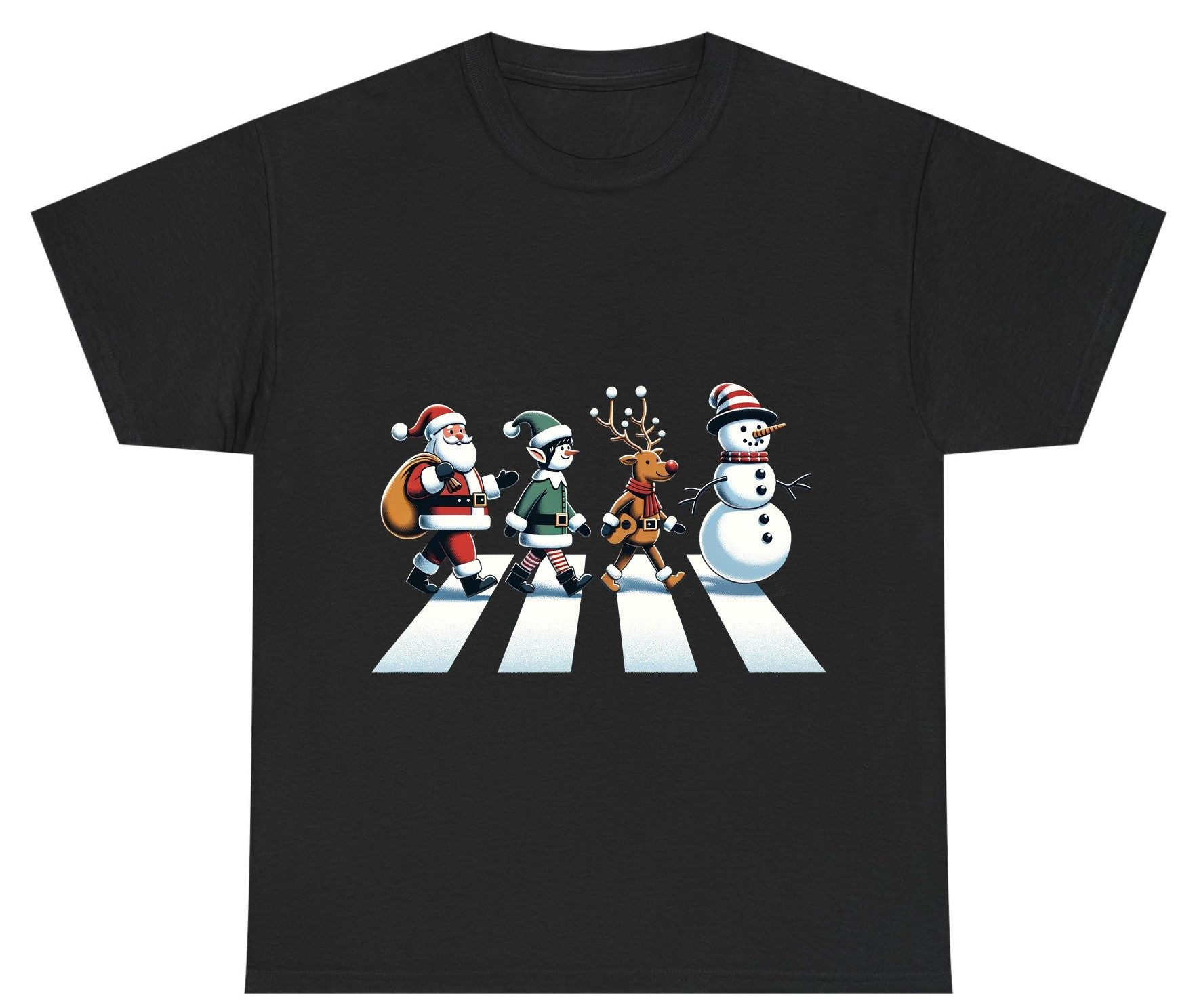 Christmas Abbey Road Parody Christmas abbey road parody Youth T-Shirt Black product mockup