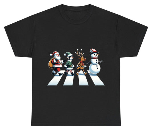 Christmas Abbey Road Parody Christmas abbey road parody Youth T-Shirt Black product mockup