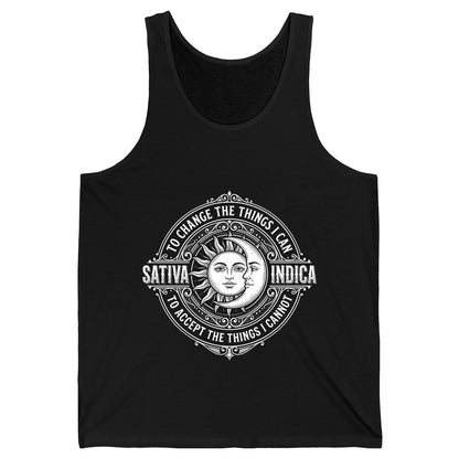 Sativa to Change the Things I Can Indica to Accept the Things Tank Top - product mockup - Black