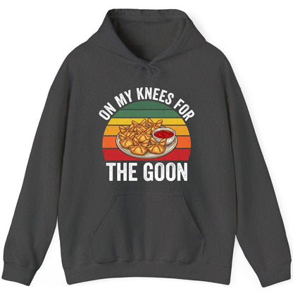 On My Knees for the Goon crab rangoon Hoodie Dark Heather product mockup