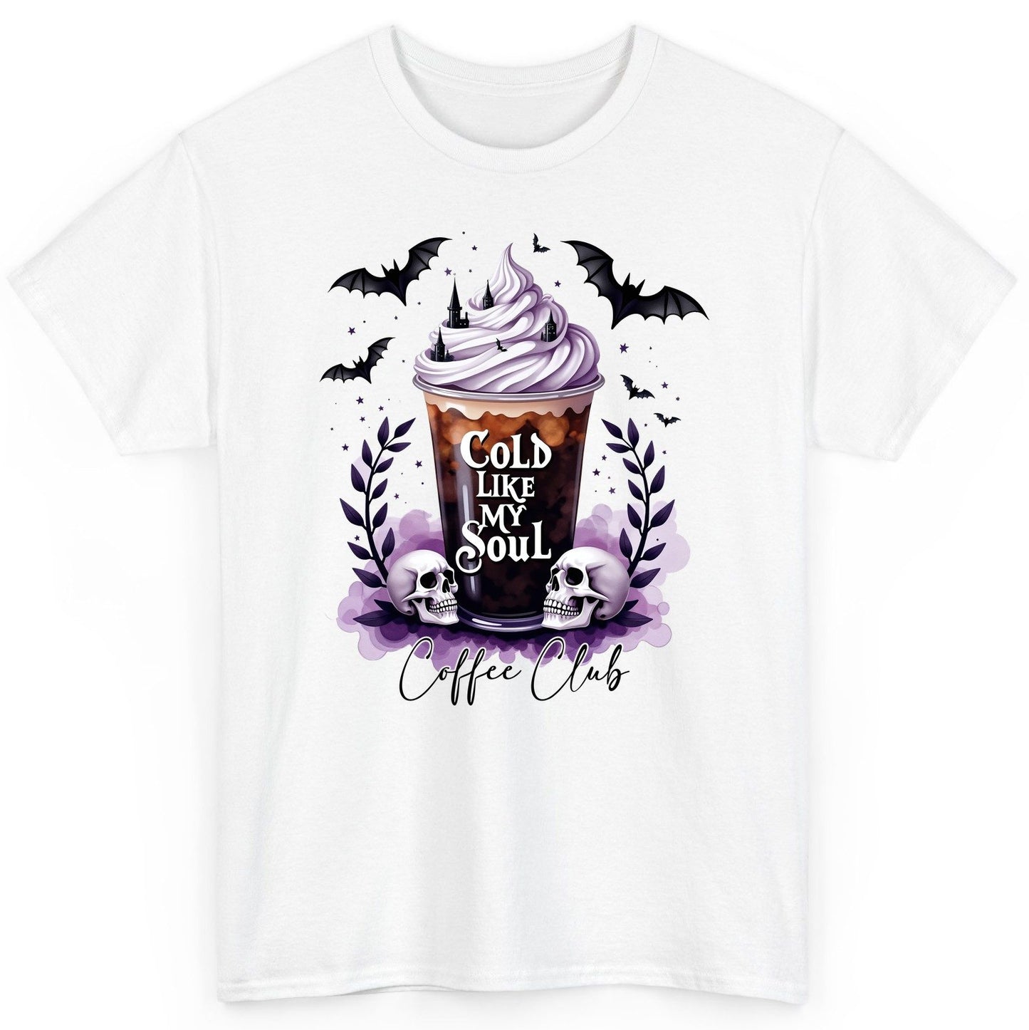 Cold Like My Soul gothic iced coffee T-Shirt White product mockup