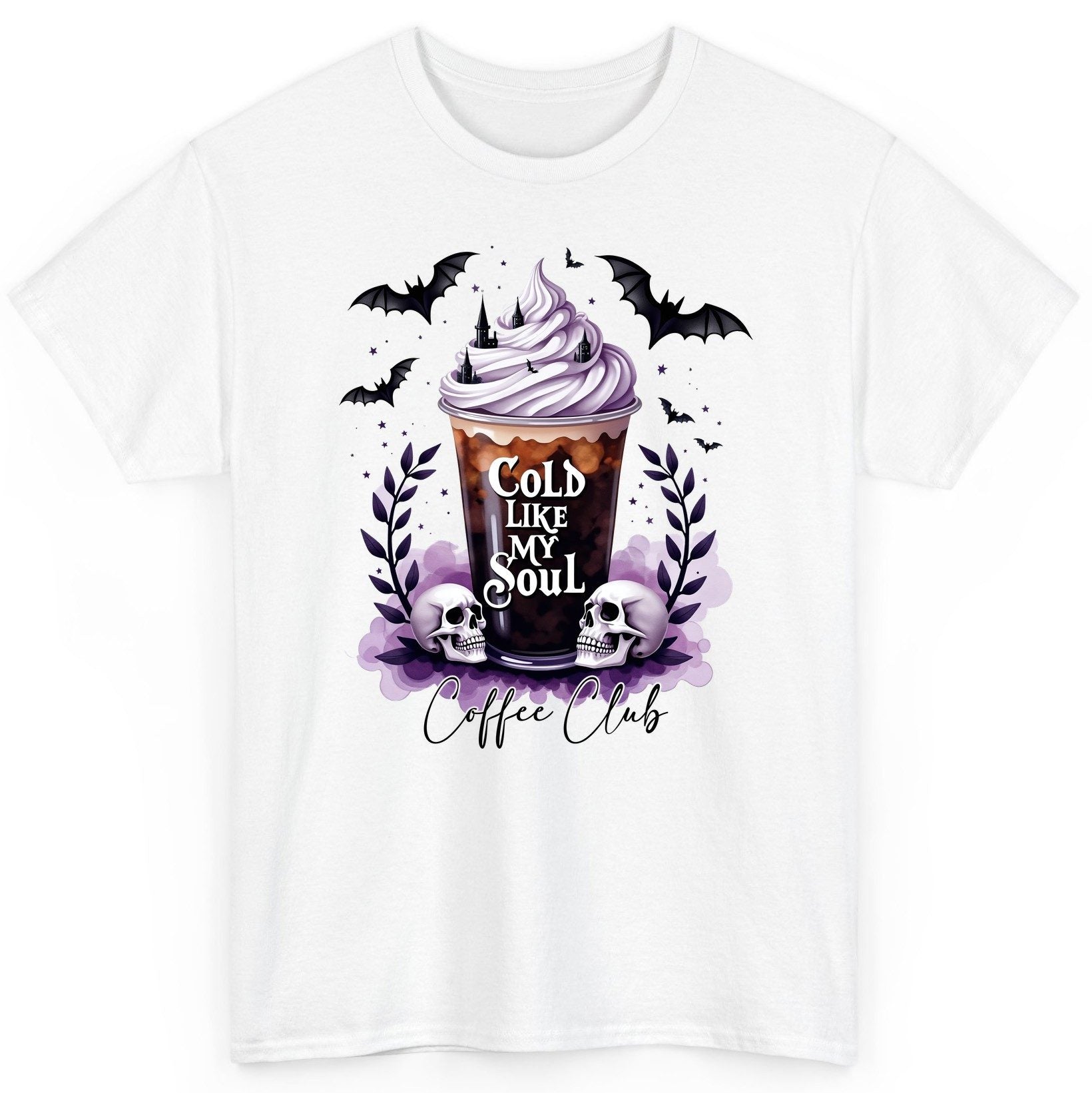 Cold Like My Soul gothic iced coffee T-Shirt White product mockup