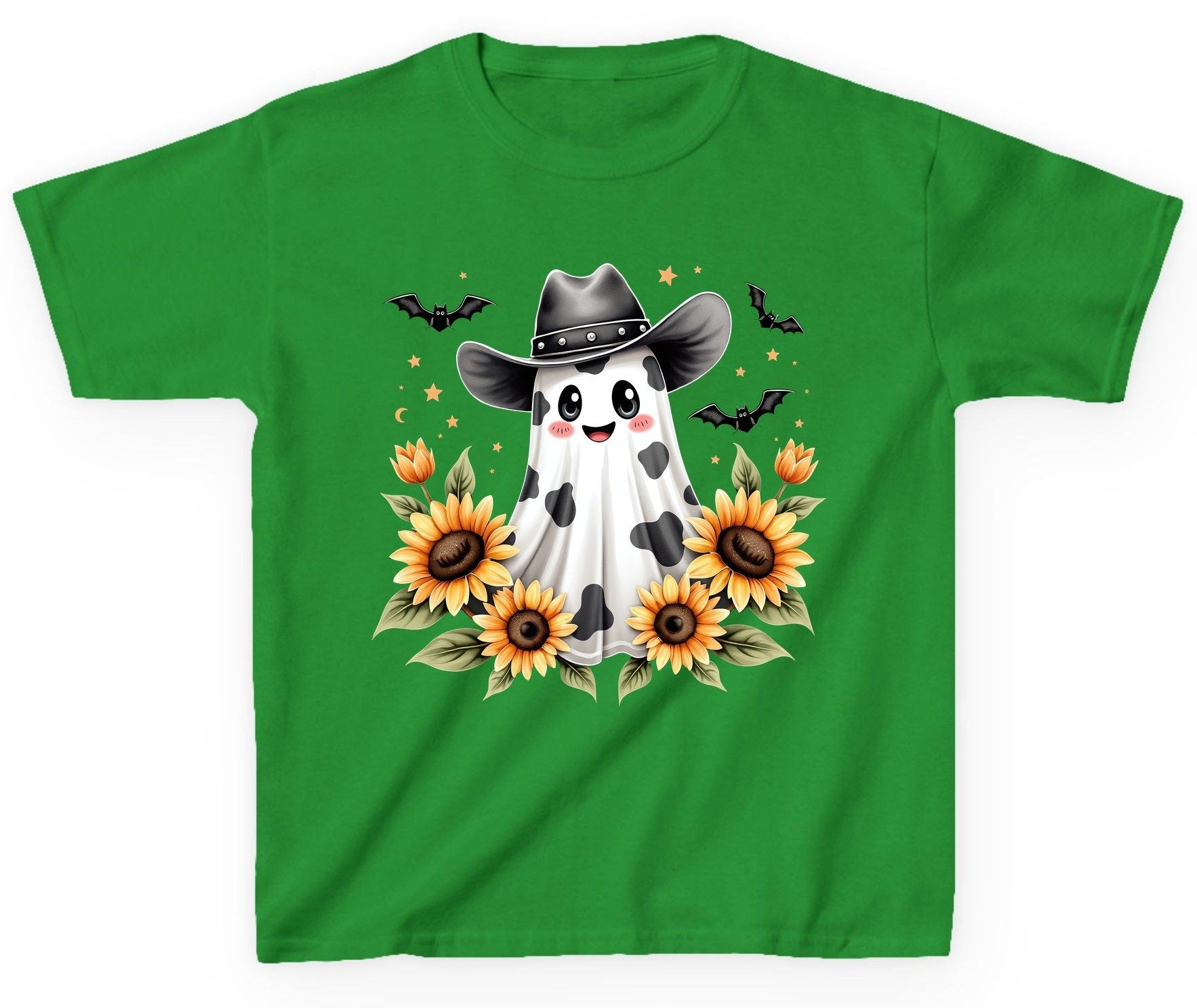 Cowboy Ghost Sunflowers cowboy ghost Youth T-Shirt Irish Green product mockup