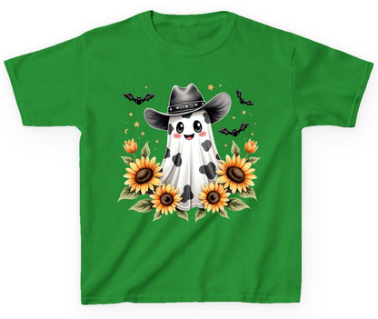 Cowboy Ghost Sunflowers cowboy ghost Youth T-Shirt Irish Green product mockup