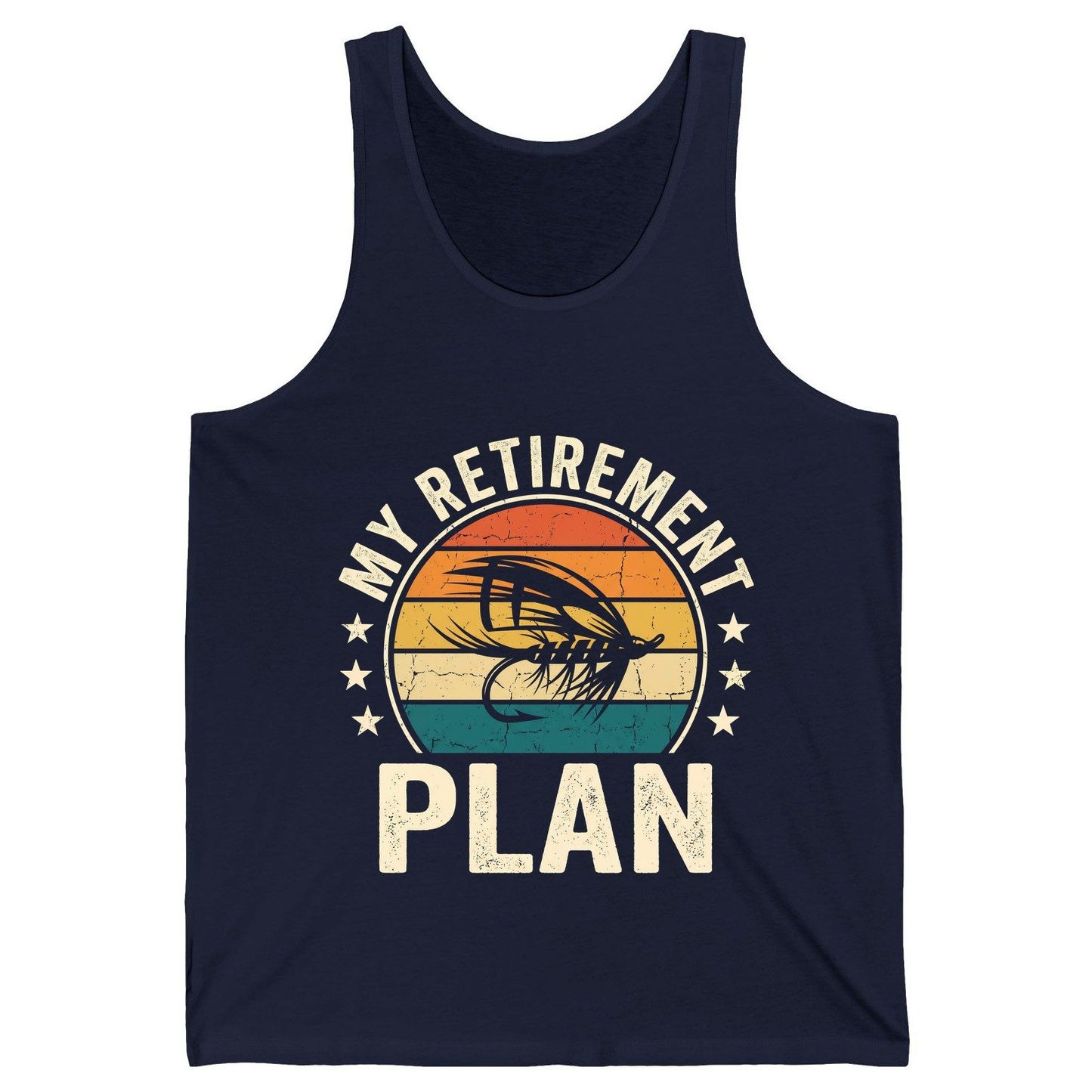 My Retirement Plan fly fishing Tank Top Navy product mockup