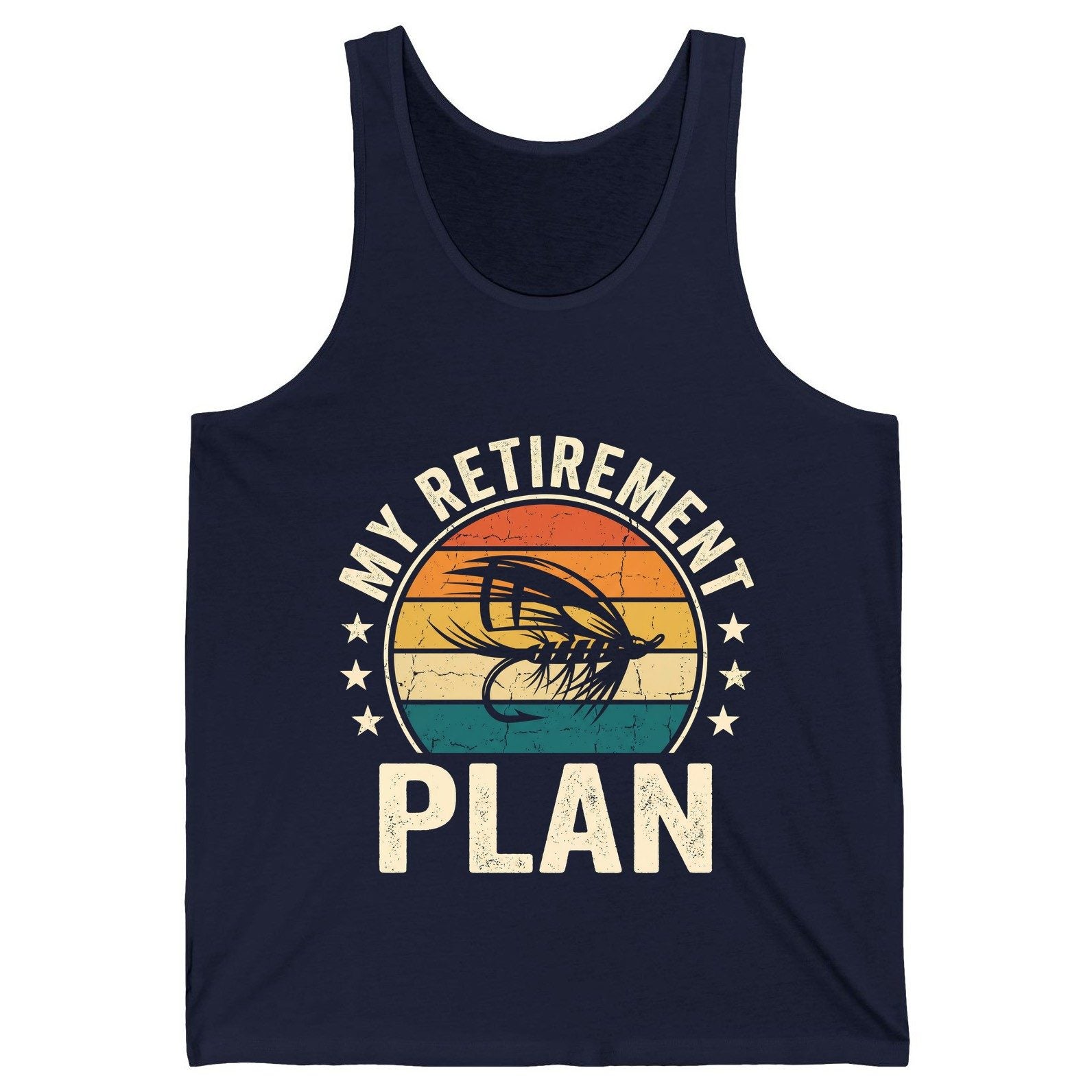 My Retirement Plan fly fishing Tank Top Navy product mockup