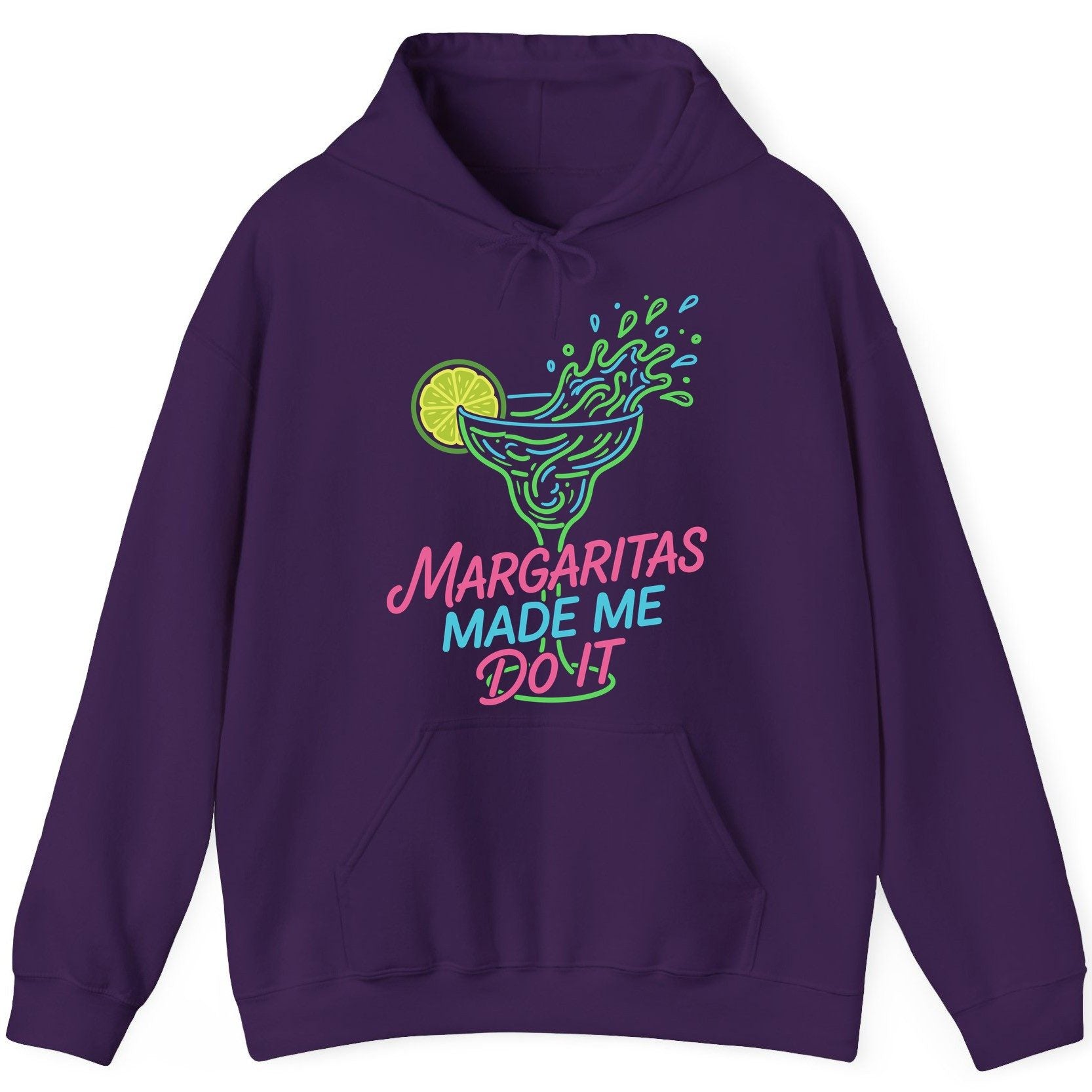 Margaritas Made Me Do It Funny Margarita Cocktail Hoodie - product mockup - Purple