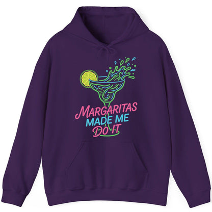 Margaritas Made Me Do It Funny Margarita Cocktail Hoodie - product mockup - Purple