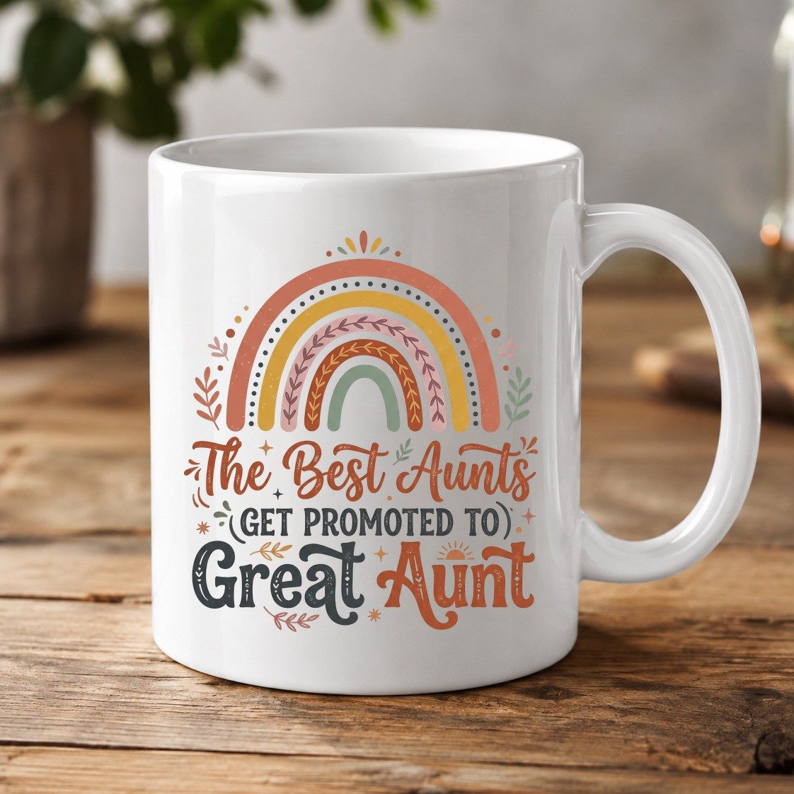 The Best Aunts GET Promoted TO Great Aunt White Mug - product mockup - White