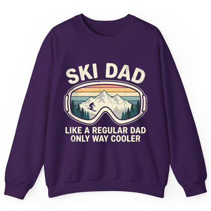 Ski Dad Like a Regular Dad Only Way Cooler skiing Sweatshirt Purple product mockup