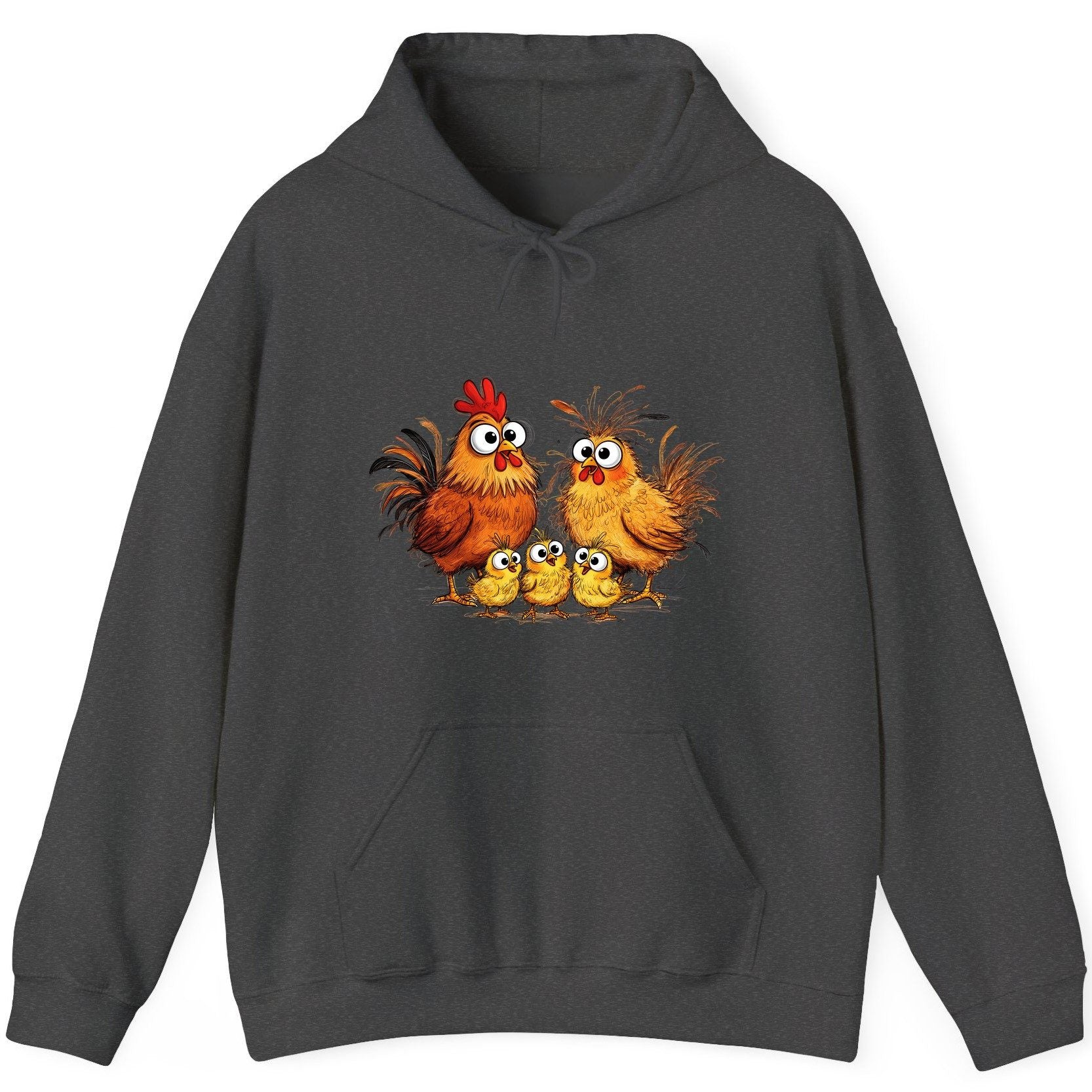 Funny Chicken Family chicken family Hoodie Dark Heather product mockup
