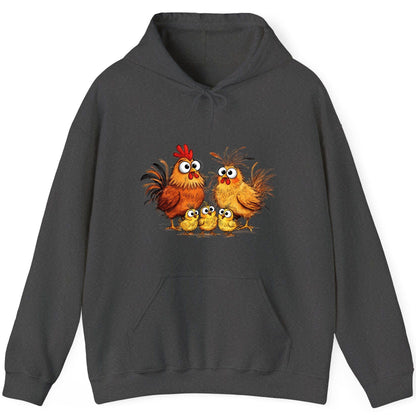 Funny Chicken Family chicken family Hoodie Dark Heather product mockup