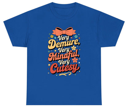 Very Demure, Very Mindful, Very Cutesy positive affirmations Youth T-Shirt Royal product mockup
