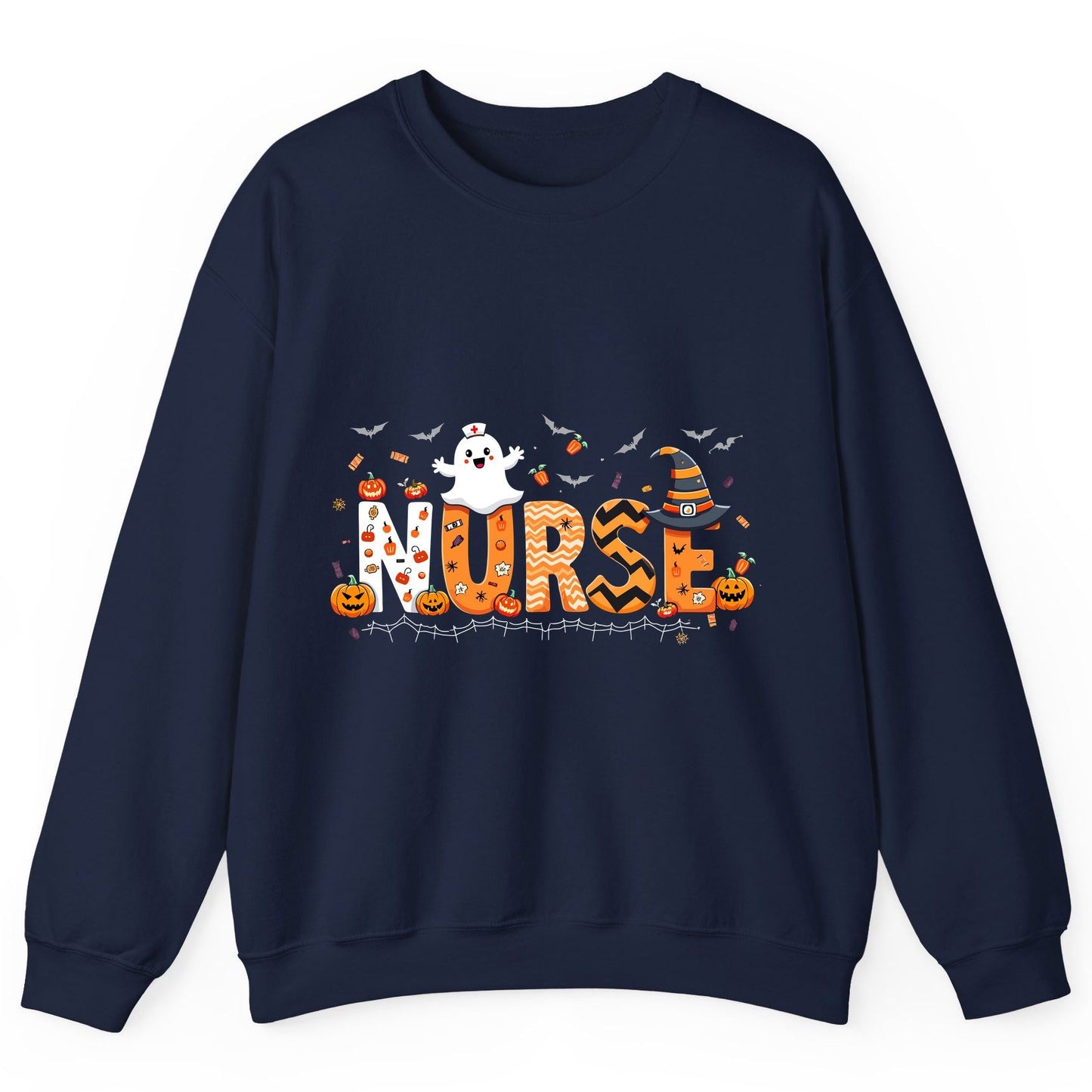 Nurse Halloween Sweatshirt Navy product mockup