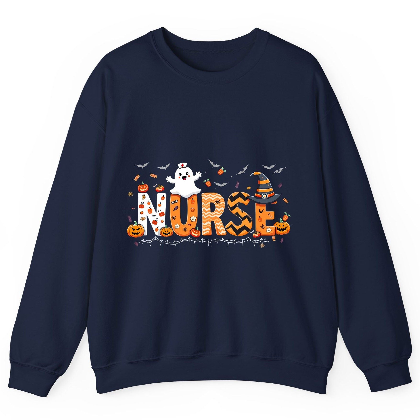 Nurse Halloween Sweatshirt Navy product mockup