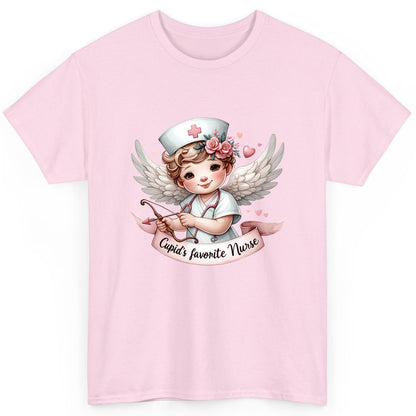 Cupid's Favorite Nurse cupid nurse T-Shirt Light Pink product mockup