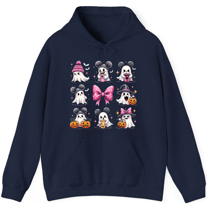 Cute Pink Halloween Ghosts Halloween ghosts Hoodie Navy product mockup