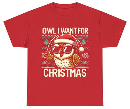 Owl I Want for Christmas Christmas owl Youth T-Shirt Red product mockup