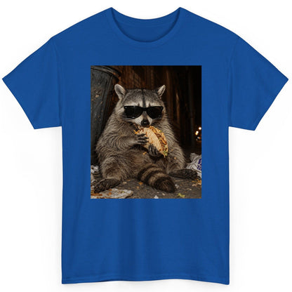 Raccoon Eating Taco Funny Animal Lovers T-Shirt - product mockup - Royal
