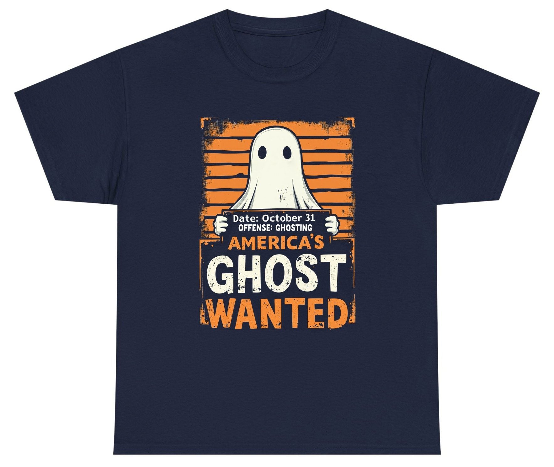Date October 31 Offense Ghosting America's Ghost Wanted ghost Youth T-Shirt Navy product mockup