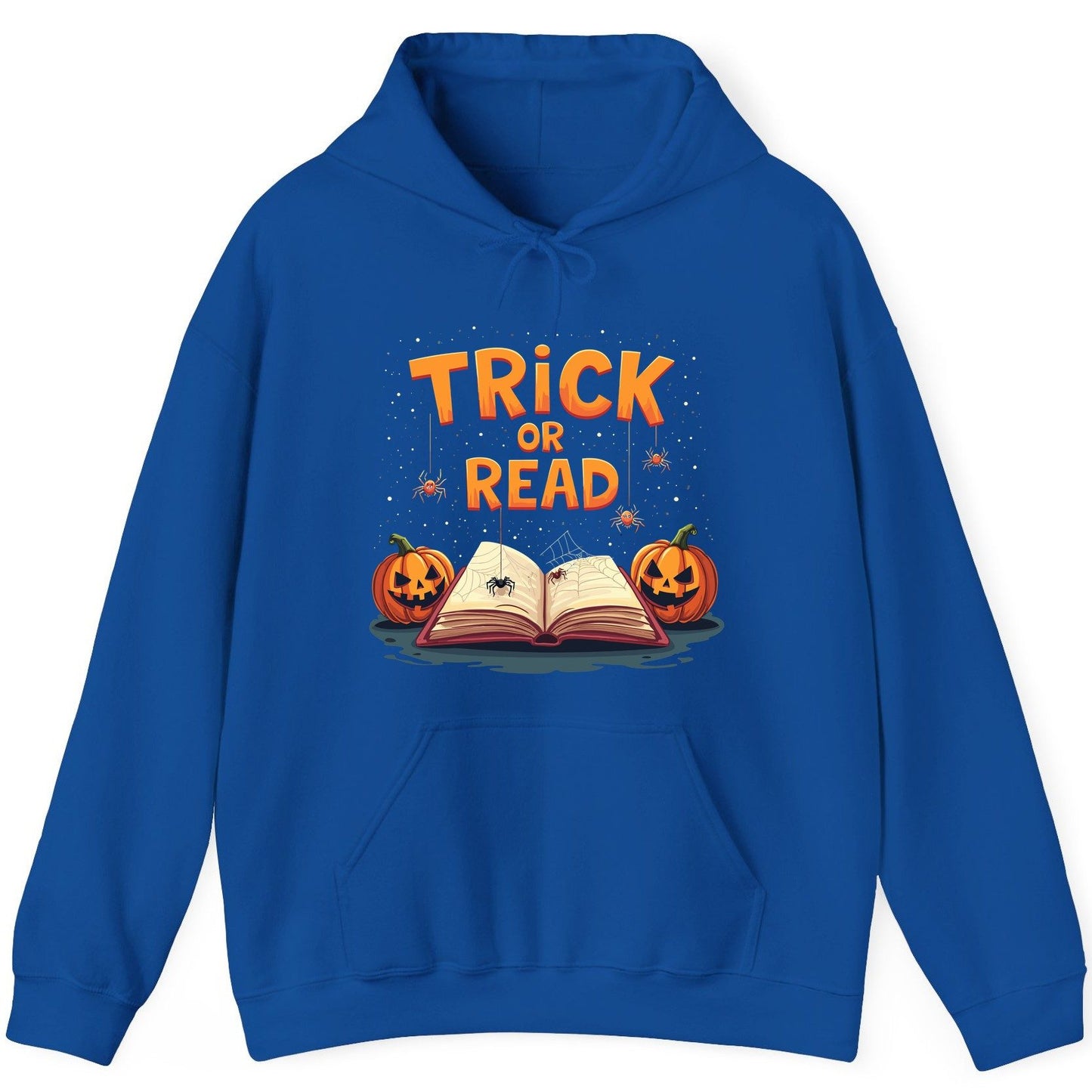 Trick or Read Halloween Hoodie Royal product mockup