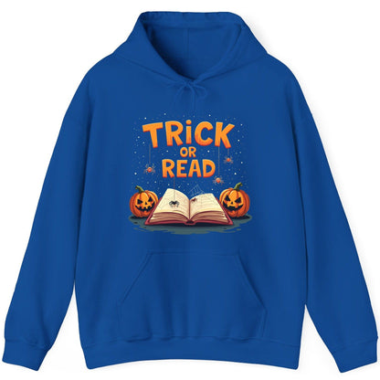 Trick or Read Halloween Hoodie Royal product mockup
