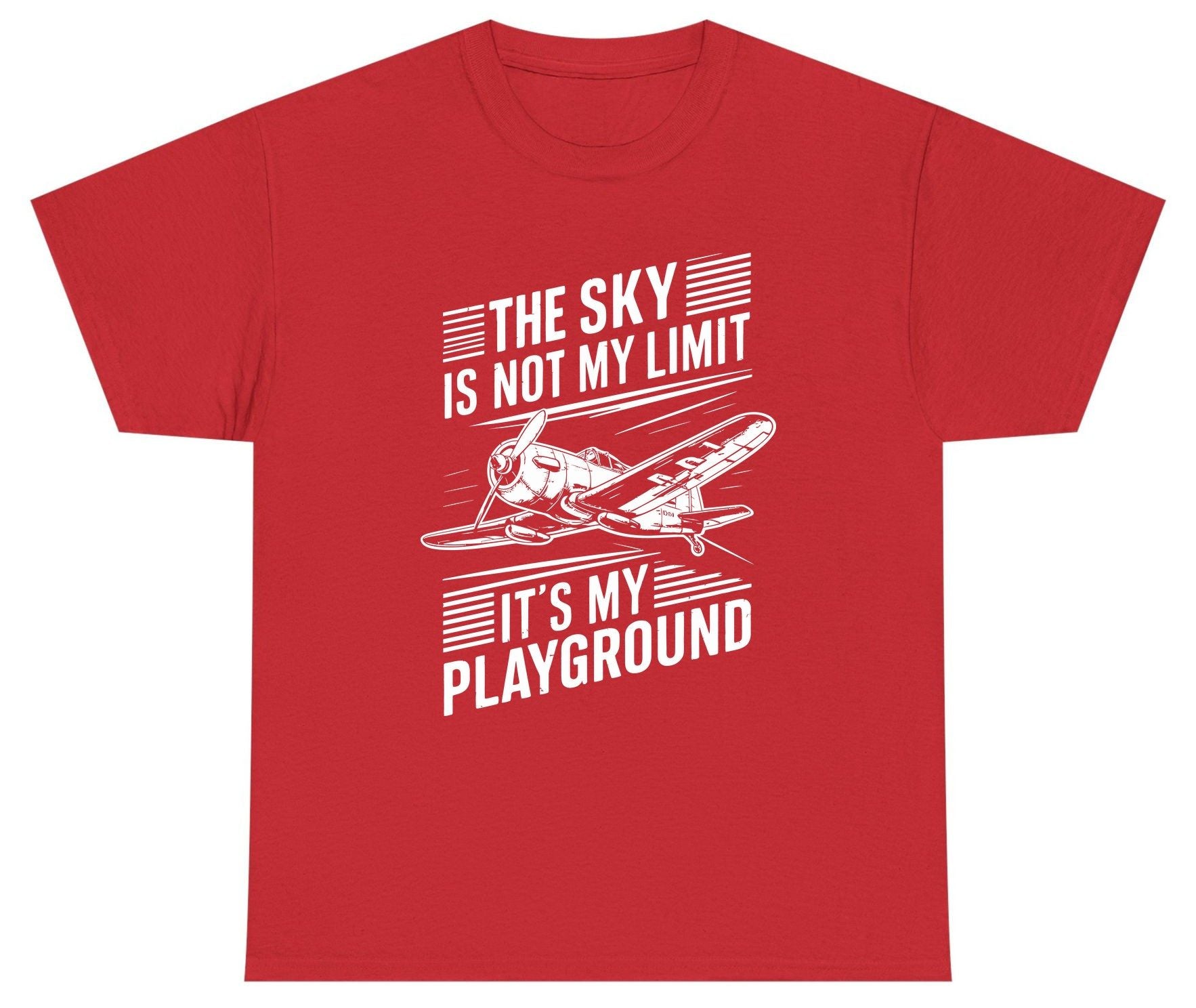 The Sky Is Not My Limit It's My Playground vintage airplane Youth T-Shirt Red product mockup