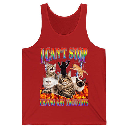 I Can't Stop Having Gay Thoughts cats Tank Top Red product mockup