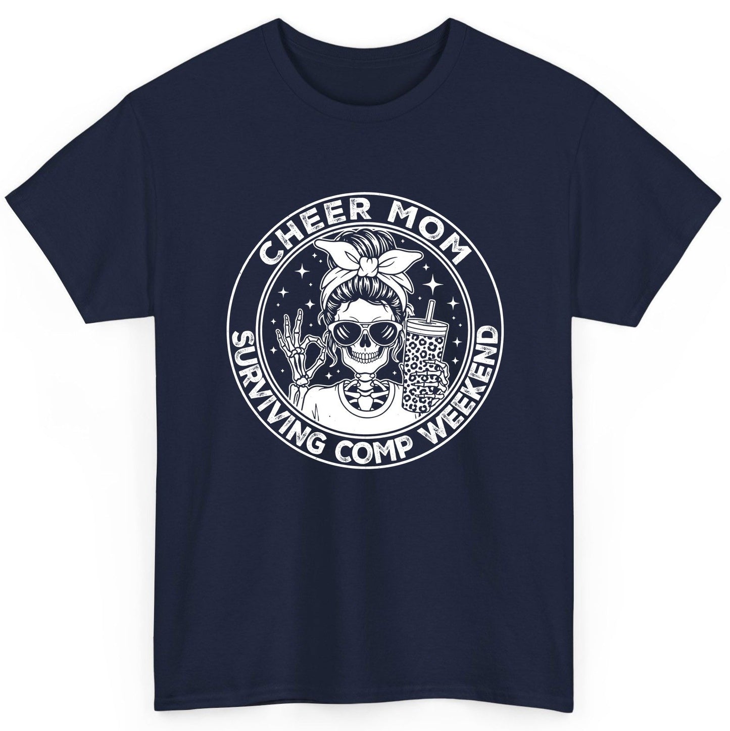 Cheer Mom Surviving Comp Weekend cheer mom T-Shirt Navy product mockup