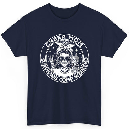 Cheer Mom Surviving Comp Weekend cheer mom T-Shirt Navy product mockup
