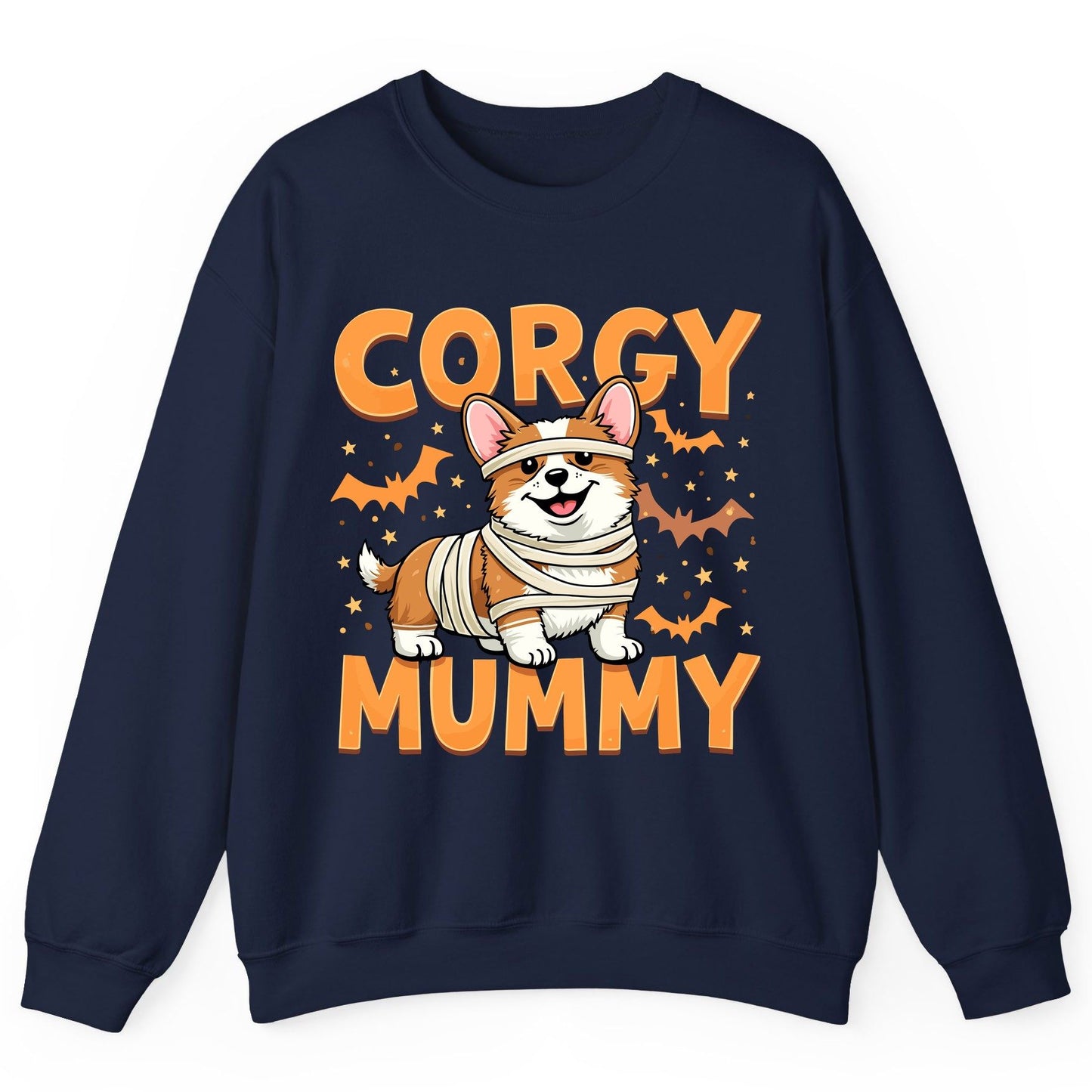 Corgy Mummy corgi Sweatshirt Navy product mockup