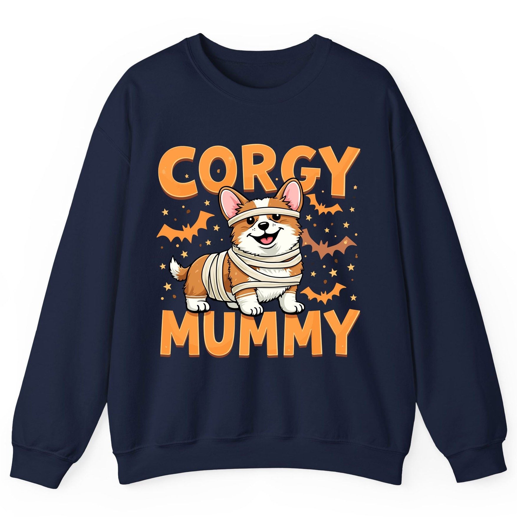 Corgy Mummy corgi Sweatshirt Navy product mockup