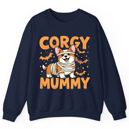Corgy Mummy corgi Sweatshirt Navy product mockup