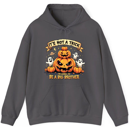 It's Not a Trick I'm Going to Be a Big Brother Halloween pregnancy announcement Hoodie Charcoal product mockup