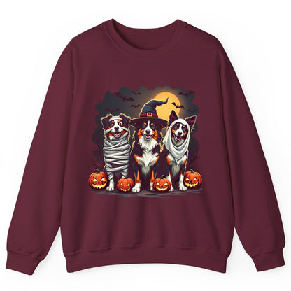 Australian Shepherd Halloween Dogs australian shepherd dogs Sweatshirt Maroon product mockup