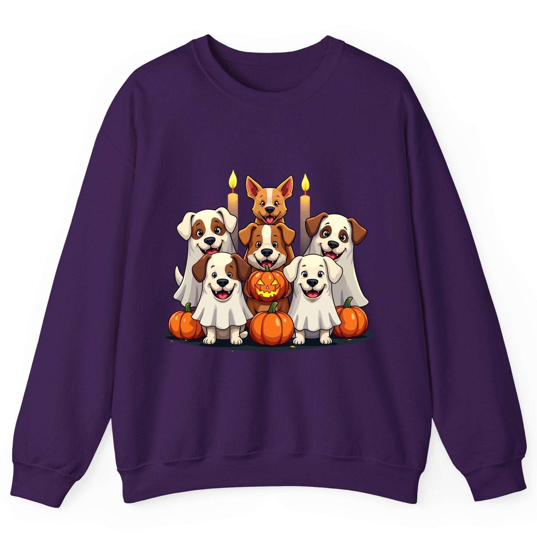 Cute Ghost Dogs Halloween Halloween dogs Sweatshirt Purple product mockup