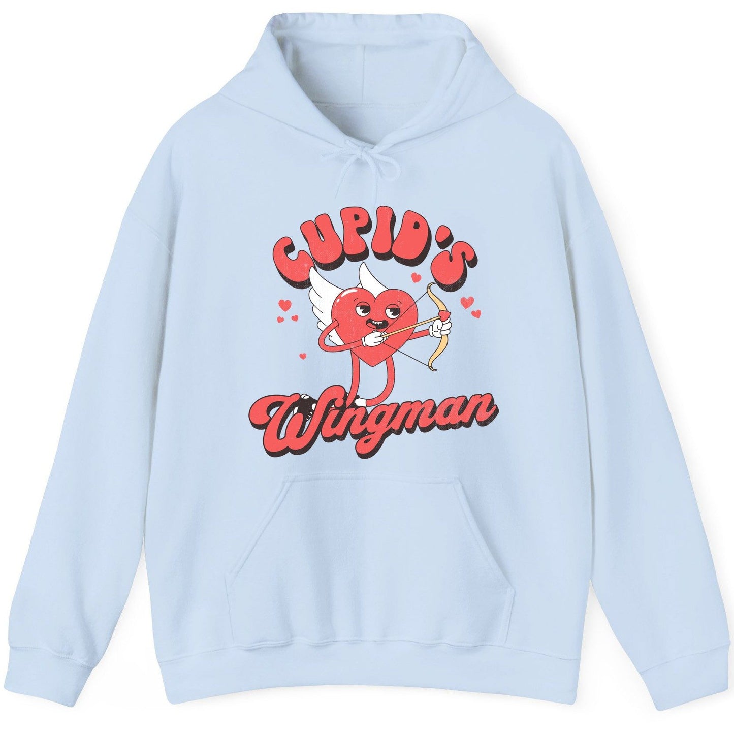 Cupid's Wingman Valentine's Day Hoodie Light Blue product mockup