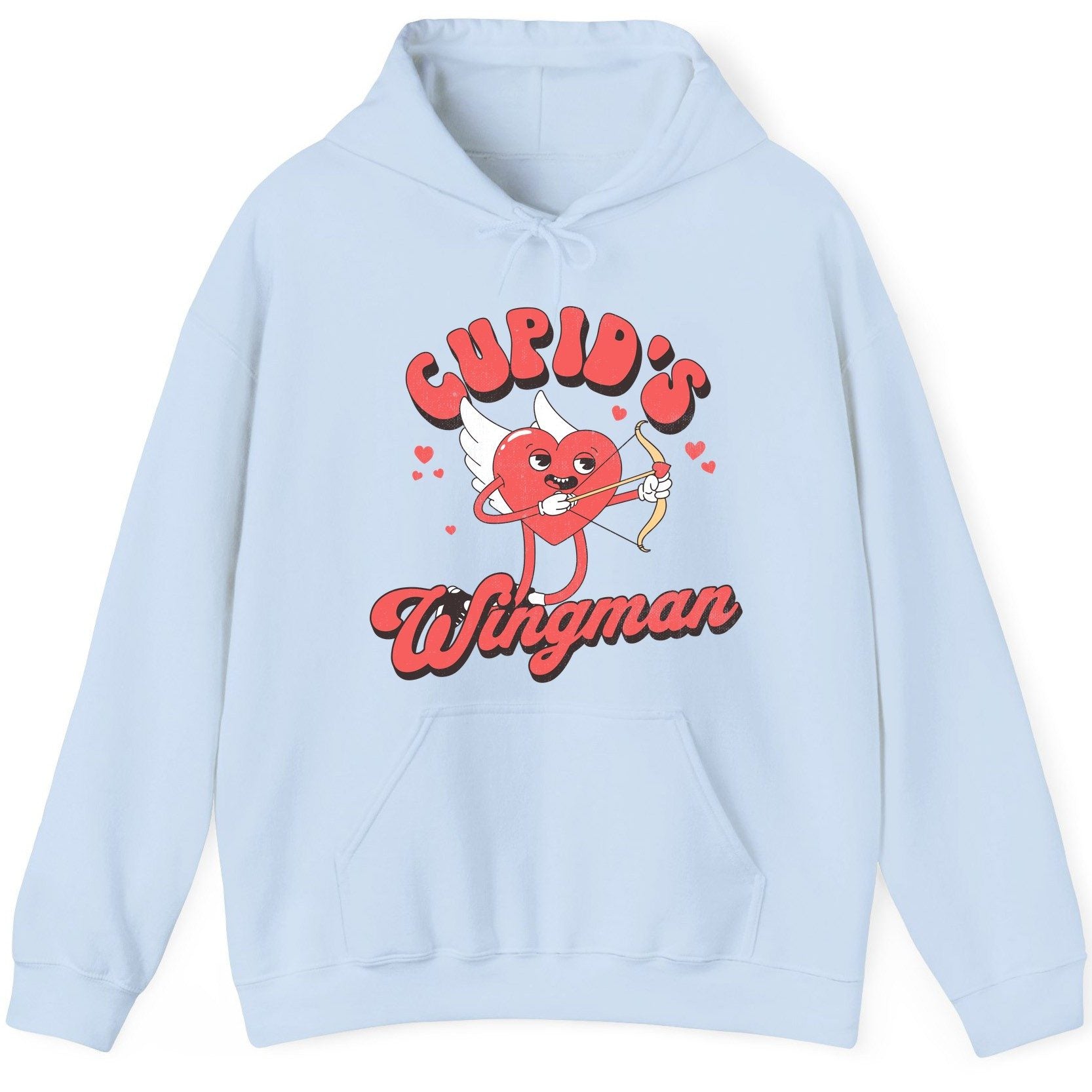 Cupid's Wingman Valentine's Day Hoodie Light Blue product mockup