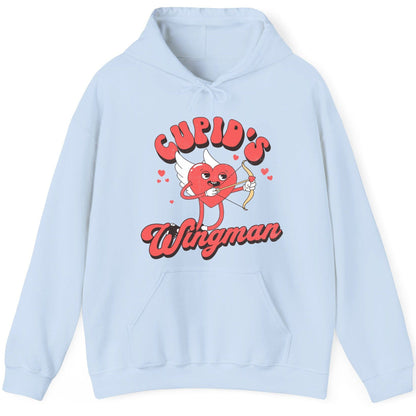 Cupid's Wingman Valentine's Day Hoodie Light Blue product mockup