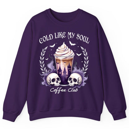Cold Like My Soul Coffee Club gothic iced coffee Sweatshirt Purple product mockup