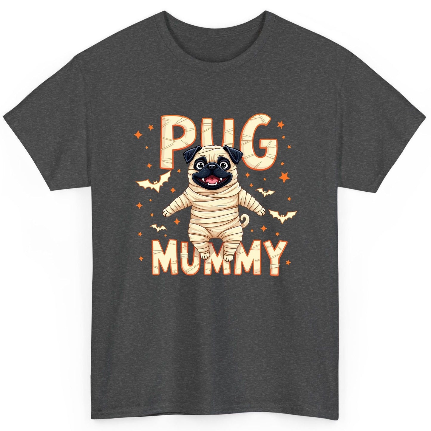 Pug Mummy pug T-Shirt Dark Heather product mockup