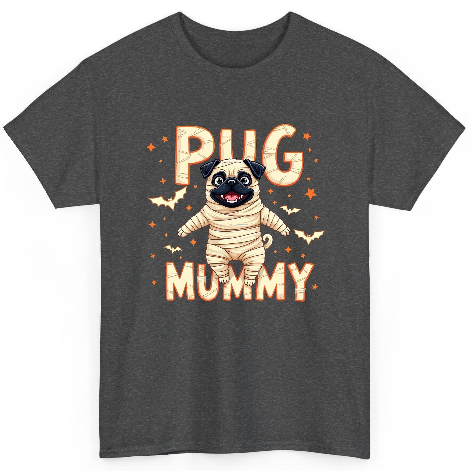 Pug Mummy pug T-Shirt Dark Heather product mockup
