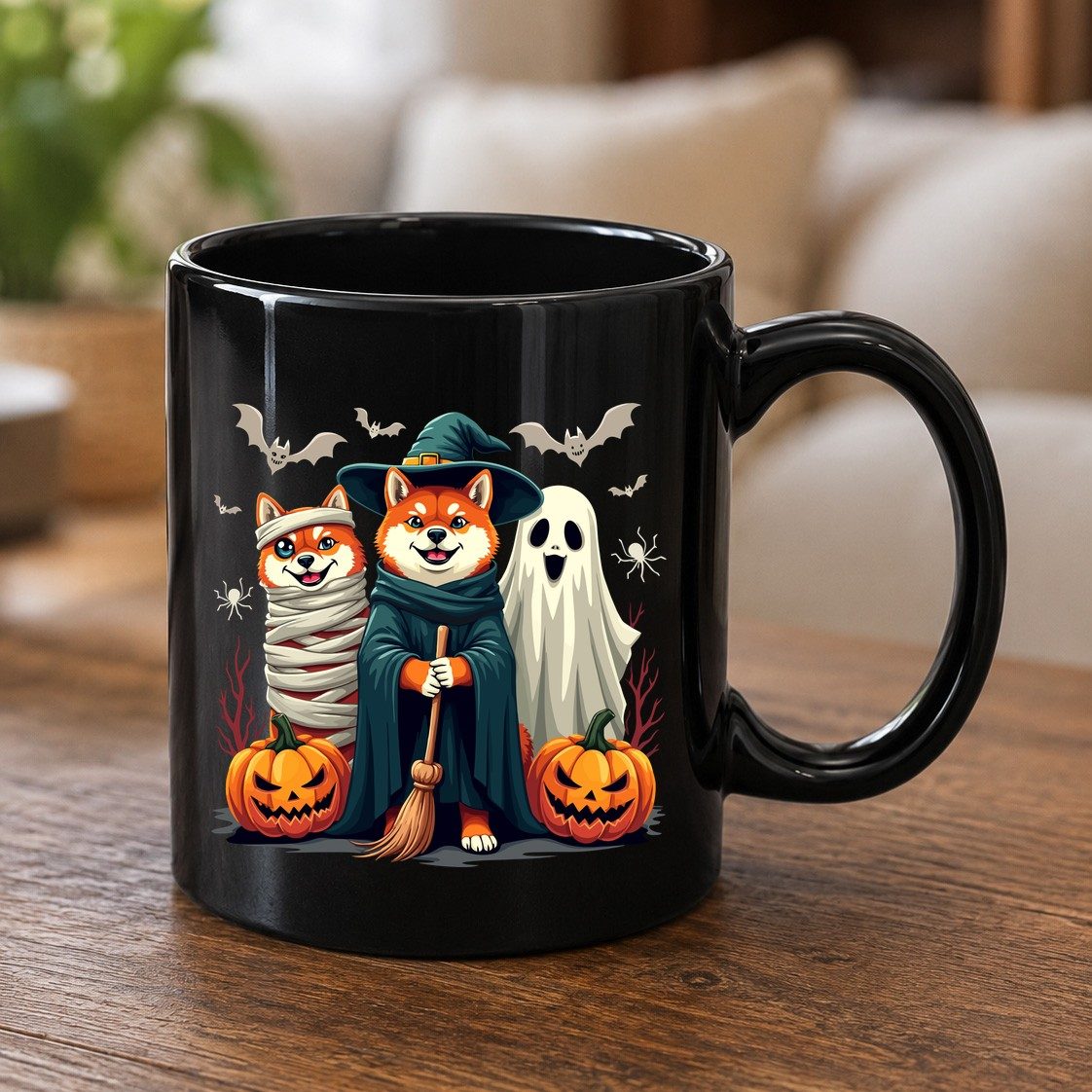 Shiba Inu Halloween Costumes shiba inu Black Mug Black product mockup